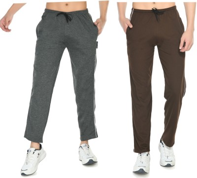 IndiWeaves Solid Men Grey, Brown Track Pants