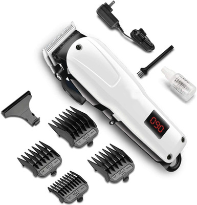 KDM ENTERPRISES Professional 809A Rechargeable Hair Clipper-Trimmer Beard&Moustache K33 Trimmer 250 min  Runtime 4 Length Settings(White)