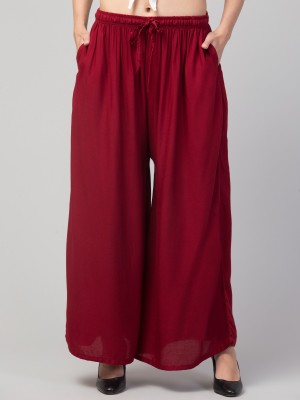swaggish Relaxed Women Maroon Trousers