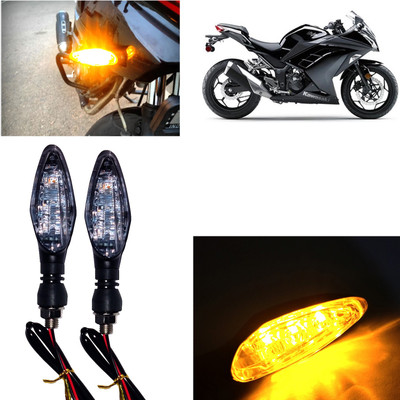 Pious Front, Rear, Side LED Indicator Light for Kawasaki Ninja 300(Amber)