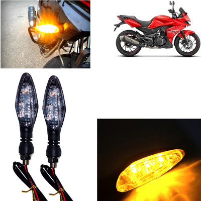 Pious Front, Rear, Side LED Indicator Light for Hero Universal For Bike(Amber)