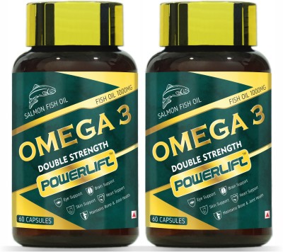 POWERLIFT Omega 3 Fish Oil 1000mg ( 360mg EPA & 240mg DHA, 120 Softgel )(2 x 60 No)