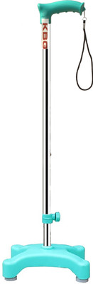 KBG 4 Leg Quadripod Chrome C Green Height Adjustable Walking Stick