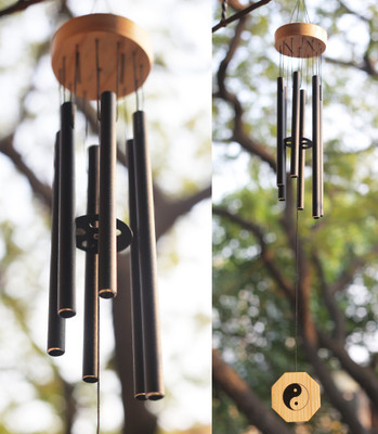 PARADIGM pictures 6 pipe windchime for home- GOOD SOUND Wood Windchime(24 inch, Brown)
