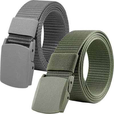 HENEDA Men Casual Green, Grey Nylon Belt