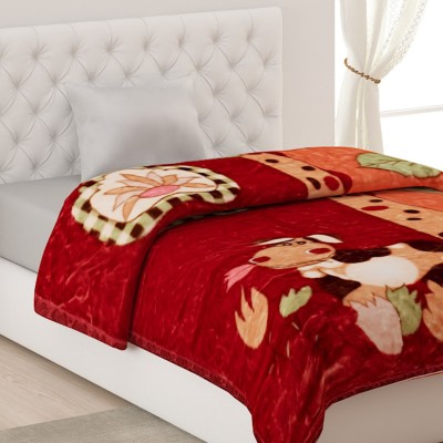 MONTE CARLO Printed Single Mink Blanket for  AC Room(Polyester, Multicolor)