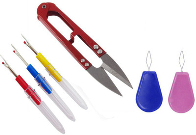 Crafts Haveli Seam Ripper, 2 Needle Threader & 1 Thread Cutter Plastic Bobbins(Pack of 0, Standard)