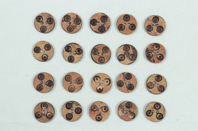 KIRE NE WOODEN BUTTON 18 MM SIZE WITH TWO HOLES HANDMADE Wooden Buttons(Pack of 20)