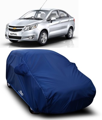 XAFO Car Cover For Chevrolet Sail Hatchback (With Mirror Pockets)(Blue)