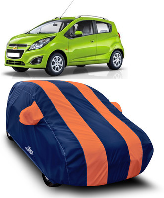 XAFO Car Cover For Chevrolet Beat (With Mirror Pockets)(Orange)