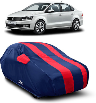 XAFO Car Cover For Volkswagen Vento (With Mirror Pockets)(Red)