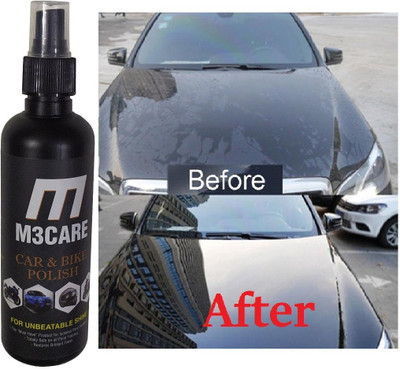 M3CARE Liquid Car Polish for Exterior, Leather, Chrome Accent, Windscreen, Metal Parts, Chrome Accent, Windscreen, Bumper(200 ml, Pack of 1)