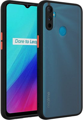 Lilliput Back Cover for Realme Narzo 10A Matte Smoke Case(Black, Camera Bump Protector)