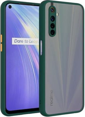 Lilliput Back Cover for Realme 6, Realme 6i Matte Smoke Case(Green, Camera Bump Protector)