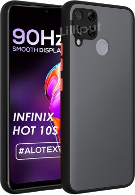 LILLIPUT Back Cover for Infinix Hot 10s Matte Smoke Case(Black, Camera Bump Protector, Pack of: 1)
