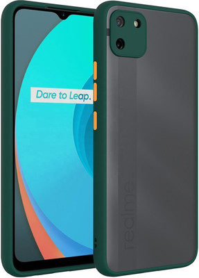 Lilliput Back Cover for Realme C11 Matte Smoke Case(Green, Camera Bump Protector)