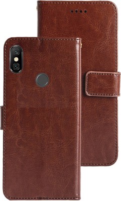 MG Star Flip Cover for Mi Redmi Note 5, Mi Redmi Note 5 Pro(Brown, Shock Proof, Pack of: 1)