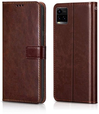 Yofashions Flip Cover for VIVO Y21T(Brown, Pack of: 1)