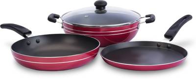 IMPEX KTF 444 3 pcs Non Stick Induction Bottom Cookware Set  (Aluminium, 4 - Piece)