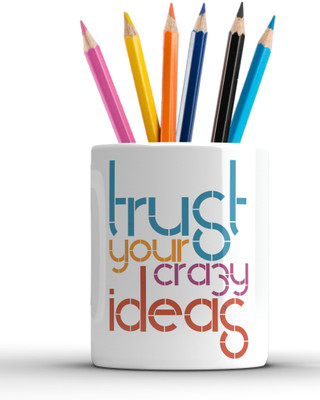 Shieldsmore 1 Compartments ceramic Pen Stand(White)