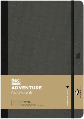 Flexbook Large Size 17x24cm Adventure Series 85gsm Beyond 360 Degree Flexible Regular Notebook Dotted 192 Pages(Off Black)