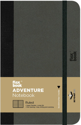 Flexbook Pocket Size 9x14cm Adventure Series 85gsm Beyond 360 Degree Flexible Mini Notebook Ruled 192 Pages(Off Black)