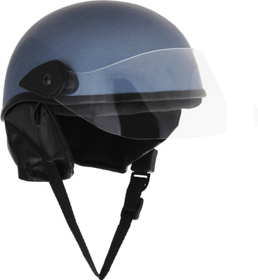 Sage Square Multi-Purpose Half Helmet Motorsports Helmet(Blue Metallic Glossy)