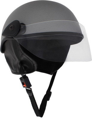 Sage Square Multi-Purpose Half Helmet Motorsports Helmet(Silver Glossy)