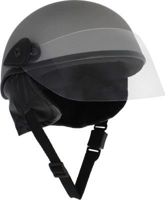 Sage Square Multi-Purpose Half Helmet Motorsports Helmet(Silver Matte)