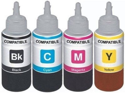 Teqbot Ink Refill For Epson T664 L100 , L110 , L130 , L200 , L210 , L220 , L300 , L385 Black + Tri Color Combo Pack Ink Bottle