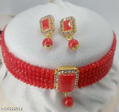 padmawati Alloy Gold-plated Red Jewellery Set(Pack of 1)