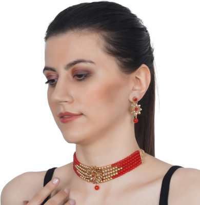 TWOLOVER Alloy Red Jewellery Set(Pack of 1)