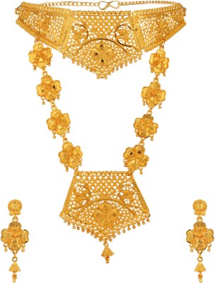 piah fashion Alloy Gold-plated Gold Jewellery Set(Pack of 1)