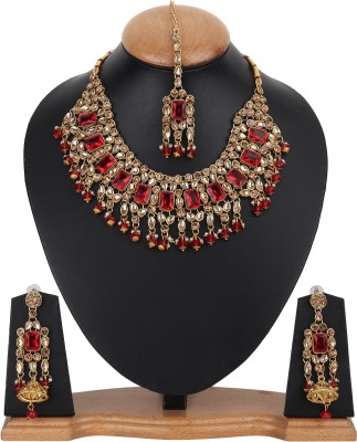 Arti creations Alloy Gold-plated Gold, Red, Copper Jewellery Set(Pack of 1)