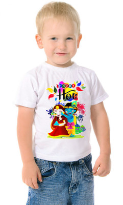 tifti Boys & Girls Graphic Print Cotton Blend Regular T Shirt(White, Pack of 1)