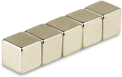 GMT 5 pieces of 10X10X10mm Neodymium cube Magnet for Arts,Crafts, DIY, Home, Office Multipurpose Office Magnets Pack of 5(Silver)
