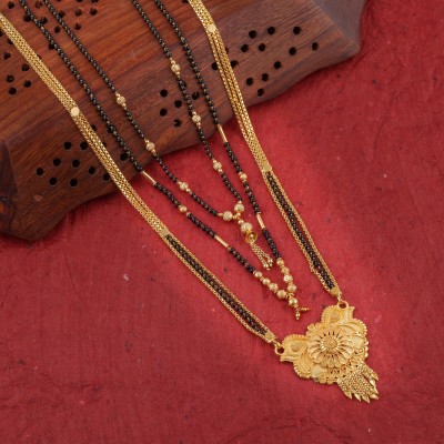 brado jewellery Brado Jewellery Combo of 3 Traditional 30 inch and 18 inch Mangalsutra for Women Brass Mangalsutra