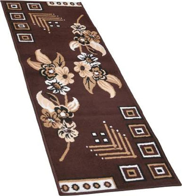 Shag Weaving Brown Acrylic Carpet(1.8 ft,  X 4.9 ft, Rectangle)