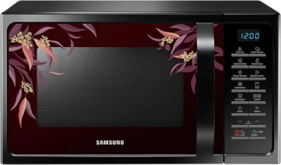 SAMSUNG 28 L Convection Microwave Oven  (MC28H5025VR, Black with Delight Red)