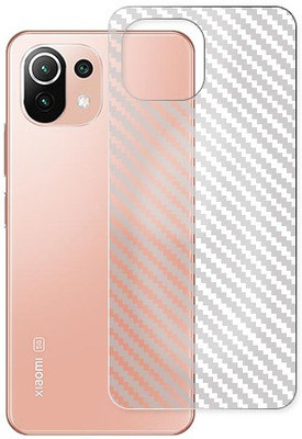 SOMTONE Xiaomi 11 Lite 5G NE Back Carbon Fiber Skin Tempered Glass Guard Mobile Skin(Transparent)