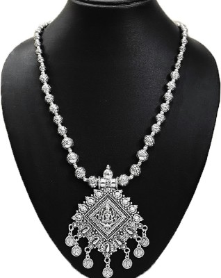 AyA Fashion Designer Oxidized German Silver Necklace with Beautiful Pendent and Chain Alloy Necklace