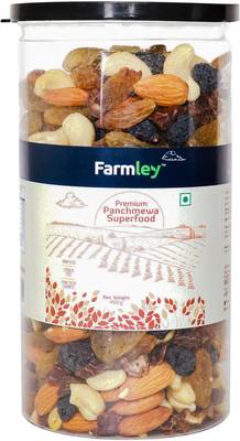 Farmley Dry Fruit Mix - Panchmeva Combo of Almond, Cashew, Dates, Black Raisin, Green Raisin - Tasty Protein Rich Snack for All Assorted Nuts  (450 g)
