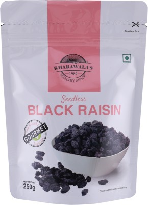 KHARAWALA'S Afghan Black Raisin Seedless Pack of 1 (250 gms) Raisins(250 g)