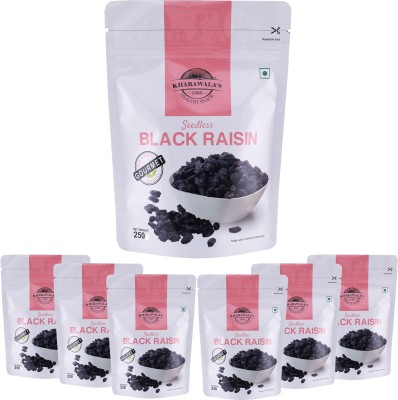 KHARAWALA'S Afghan Black Raisin Seedless Pack of 7 (250 gms each) Raisins(7 x 250 g)