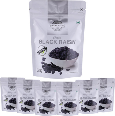 KHARAWALA'S Afghan Classic Black Raisin with Seed Pack of 7 (250 gms each) Raisins(7 x 250 g)