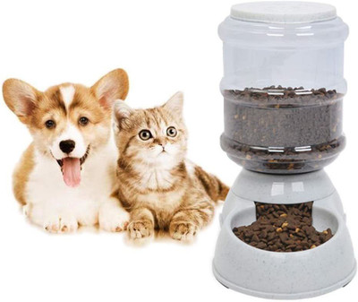 TGOPIT Automatic Pet Food Dispenser 3.5L Self-Dispensing Gravity Feeder round Plastic Pet Bowl & Bottle(3.5 ml Multicolor)