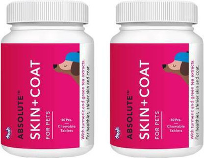Drools Absolute Skin + Coat Tablet- Dog Supplement 50 Pcs-Pack of 2 Chicken 0.8 kg (2x0.4 kg) Wet New Born Dog Food Drools Absolute Skin + Coat Tablet- Dog Supplement 50 Pcs-Pack of 2 Chicken 0.8 kg (2x0.4 kg) Wet New Born Dog Food