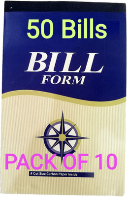 R K SALES R K Bill Book, 50 Bills, 50 Printed+50 Plain, Pack of 10 2-Part Soft Bound(1 Sets)