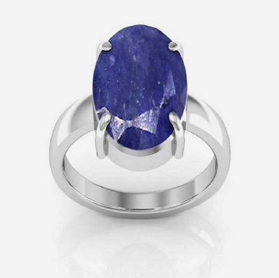 Chopra Gems Unheated A+ Quality Natural Blue Sapphire Neelam Gemstone Ring for Women's/Men's Brass Sapphire Gold Plated Ring