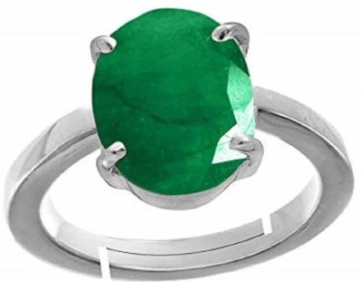 Chopra Gems Emerald Panna Panchdhatu Rashi Ratan Ring for Astrological Purpose Lab Certified Brass Emerald Silver Plated Ring